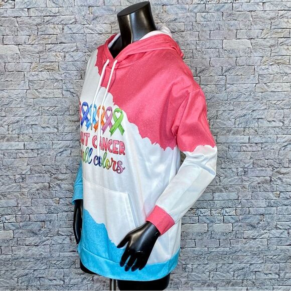 Fight Cancer in All Colors Custom Hoodie Size Medium - Picture 2 of 5